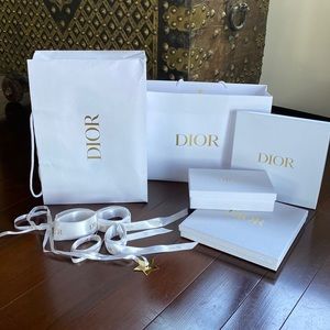 2 new Dior shopping bags ,ribbons ,boxes